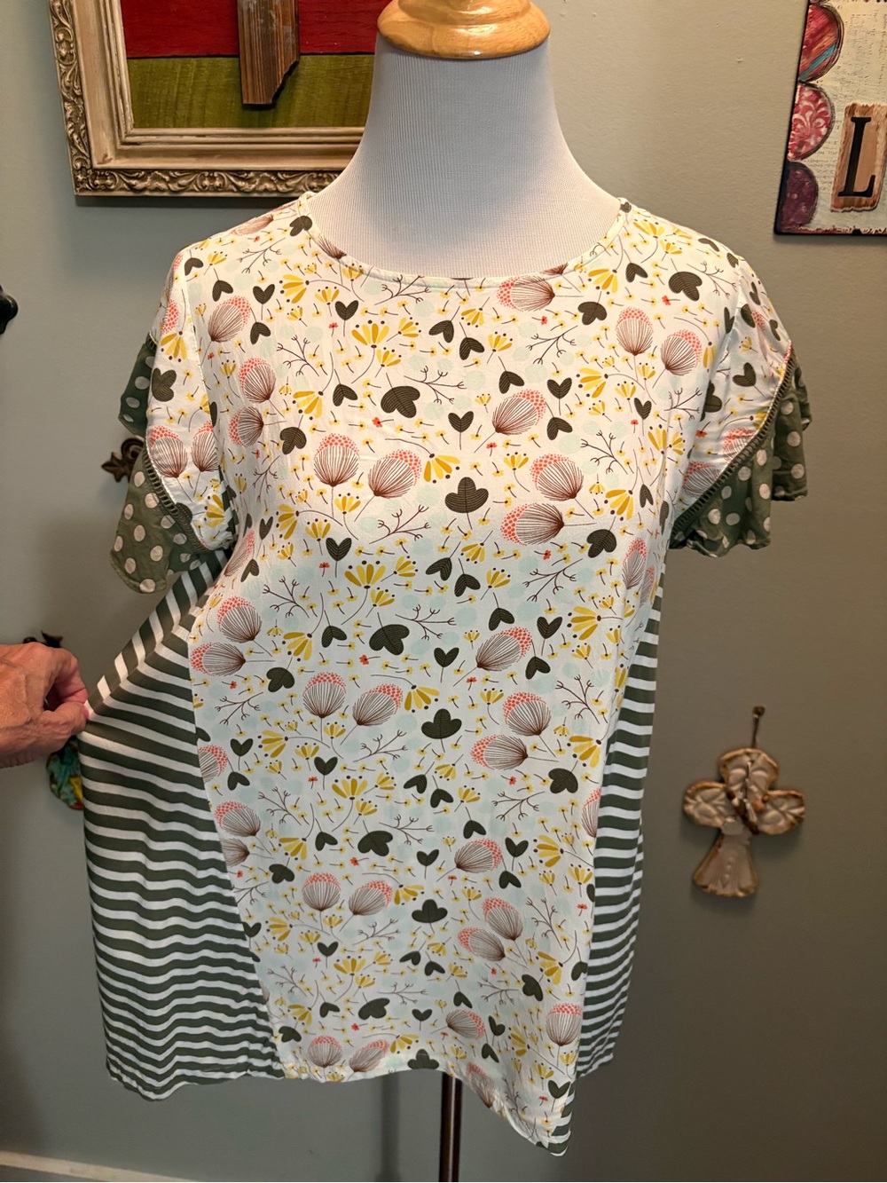 Matilda Jane Floral & Stripe Short Sleeve Top